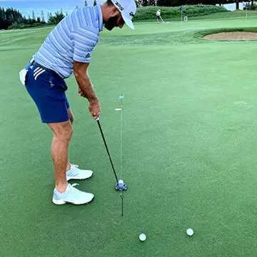 Perfect Practice Raindrop Golf Putting String Line - Retractable Putting Guide Line String Alignment w/ 20ft Stainless Steel Wire - Putting Training Aid for Golf, w/Metal Stakes & Protective Case