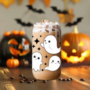 Coolife Ghost Halloween Cup - 16 oz Tumbler Glass