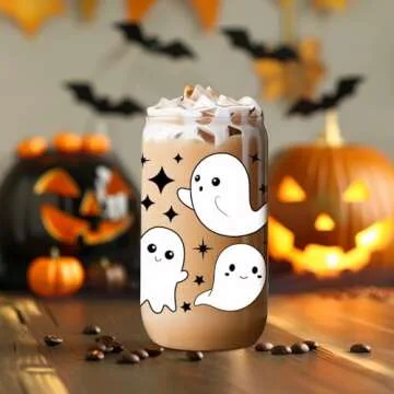 Coolife Ghost Halloween Cup - 16 oz Tumbler Glass
