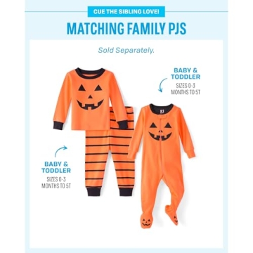 Pumpkin Halloween Pajamas for Baby Toddler 0-3 Months