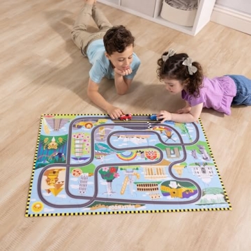 Melissa & Doug Race Around the World Puzzle with Cars