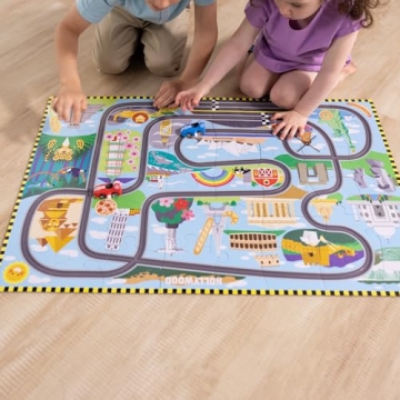 Melissa & Doug Race Around the World Puzzle with Cars