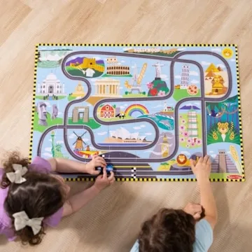 Melissa & Doug Race Around the World Puzzle with Cars