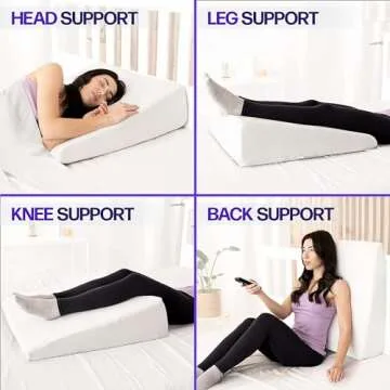 7.5" Wedge Pillow for Acid Reflux with Memory Foam