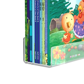 FEMELI 1 Pack 36 Inch Clear Acrylic Floating Bookshelf for Kids, Wall Display Shelf with Lips for Nursery Room Bathroom Dorm