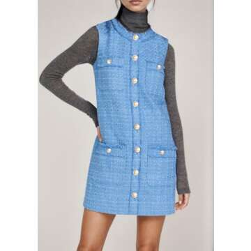Kedera Women's Elegant Tweed Mini Dress for All Occasions