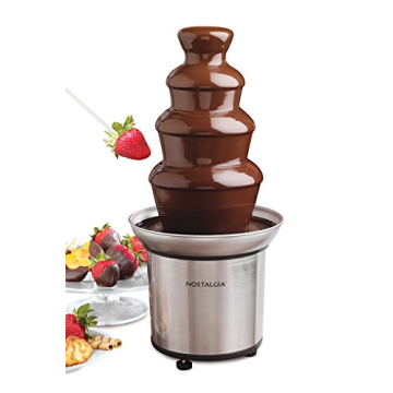Nostalgia 4 Tier Electric Chocolate Fondue Fountain Machine for Parties - Melts Cheese, Queso, Candy...