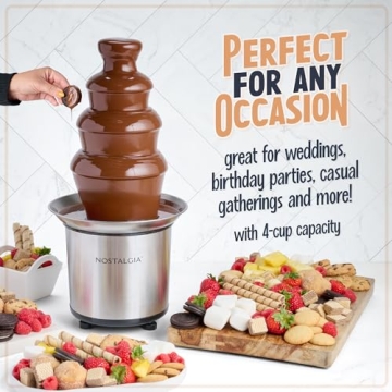 Nostalgia Electric Chocolate Fondue Fountain for Parties