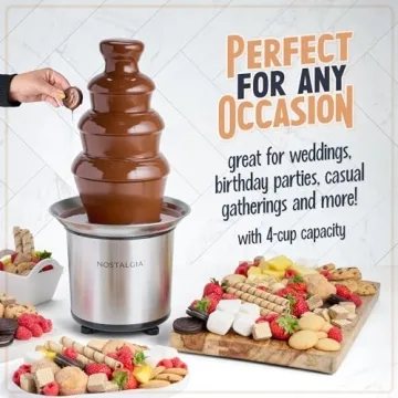 Nostalgia Electric Chocolate Fondue Fountain for Parties