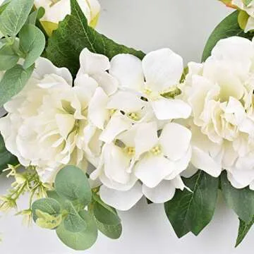 I-GURU 22-24 Inch Spring Hydrangeas Wreath for Front Door