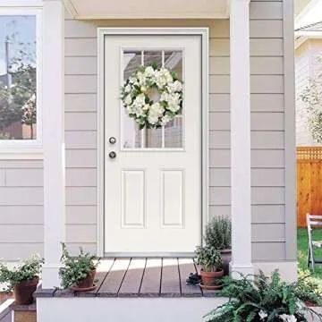 I-GURU 22-24 Inch Spring Hydrangeas Wreath for Front Door