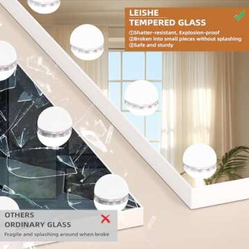 Leishe Vanity Mirror with Lights Makeup Hollywood Mirror 32"x23" 18 Dimmable LED Bulbs Large Vanity Mirror USB Charge Port Smart Touch Control Lighted Makeup Mirror 3 Lighting Modes