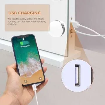 Leishe Vanity Mirror with Lights Makeup Hollywood Mirror 32"x23" 18 Dimmable LED Bulbs Large Vanity Mirror USB Charge Port Smart Touch Control Lighted Makeup Mirror 3 Lighting Modes