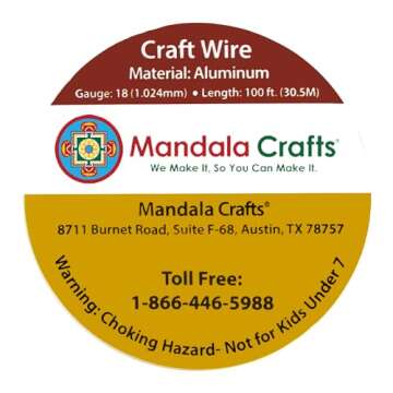 Mandala Crafts 18 Gauge Aluminum Craft Wire for Creatives