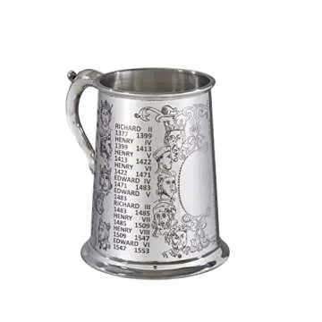 Great Gifts UK Wentworth Pewter- Kings and Queens Pewter Tankard
