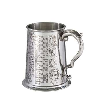 Great Gifts UK Wentworth Pewter- Kings and Queens Pewter Tankard