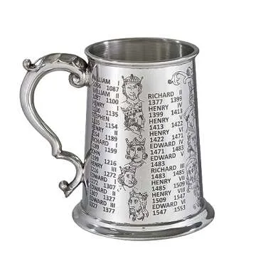 Great Gifts UK Wentworth Pewter- Kings and Queens Pewter Tankard