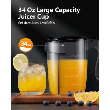 GDOR 1200W Juicer with 3-Speed Setting, Extra Large 3.4” Feed Chute Juicer Machines for Whole Fruits and Veggies, Centrifugal Juicer with 34 Oz Juice Pitcher, BPA-Free, Easy to Clean, Silver