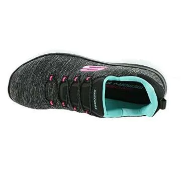 Skechers womens Summits-quick Getaway Sneaker, Black/Light Blue, 9 US