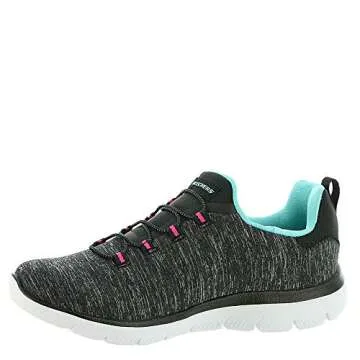 Skechers womens Summits-quick Getaway Sneaker, Black/Light Blue, 9 US