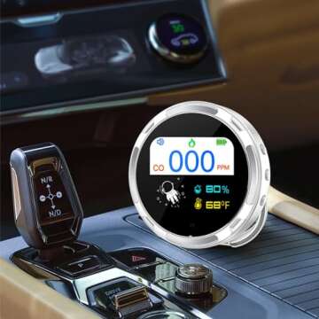 Portable Carbon Monoxide Detector for Car RV Camper Travel, Rechargeable CO Monitor Detector Battery...