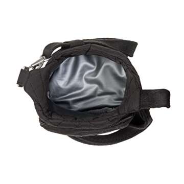 Travelon Anti-Theft Boho Insulated Water Bottle Tote, Black Solid