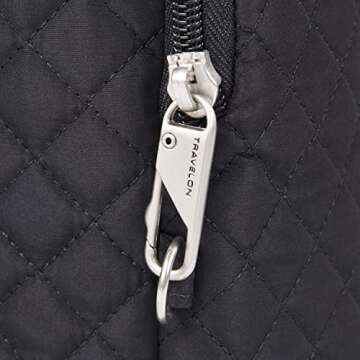 Travelon Anti-Theft Boho Insulated Water Bottle Tote, Black Solid