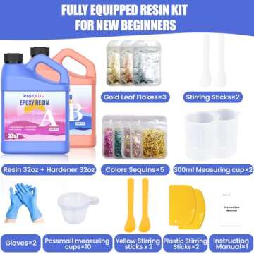 ProKKUV Epoxy Resin Kit, 64OZ Kit Crystal Clear Resin Epoxy, Bubble Free, No Yellowing, UV Resistant...