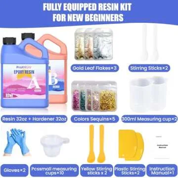 ProKKUV Epoxy Resin Kit, 64OZ Kit Crystal Clear Resin Epoxy, Bubble Free, No Yellowing, UV Resistant...