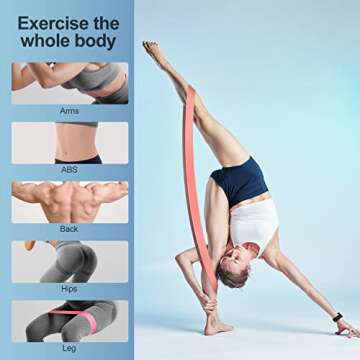 Resistance Bands Set, 5 Pcs Latex Exercise Bands with 5 Resistance Levels, Skin-Friendly Elastic Bands with Carrying Pouch for Home Workout, Strength Training, Yoga, Pilates- red