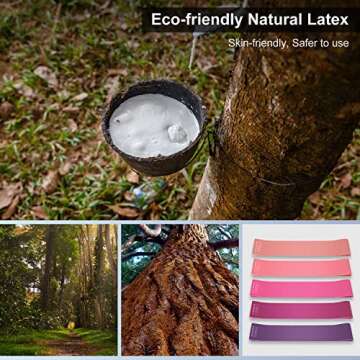 Resistance Bands Set, 5 Pcs Latex Exercise Bands with 5 Resistance Levels, Skin-Friendly Elastic Bands with Carrying Pouch for Home Workout, Strength Training, Yoga, Pilates- red