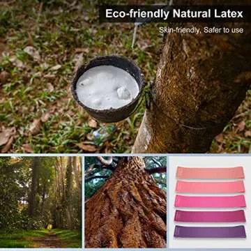 Resistance Bands Set, 5 Pcs Latex Exercise Bands with 5 Resistance Levels, Skin-Friendly Elastic Bands with Carrying Pouch for Home Workout, Strength Training, Yoga, Pilates- red