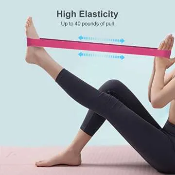 Resistance Bands Set, 5 Pcs Latex Exercise Bands with 5 Resistance Levels, Skin-Friendly Elastic Bands with Carrying Pouch for Home Workout, Strength Training, Yoga, Pilates- red