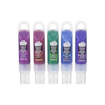 Tulip Dazzling Glitter Jewels Dimensional Fabric Paint Set – 5 Colors for Crafts, Parties, and Pro...