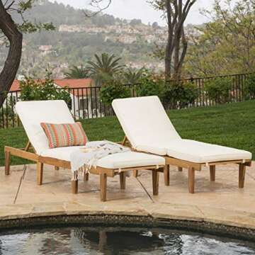 Christopher Knight Home Teak Chaise Lounge Chairs with Cushions – Ultimate Outdoor Comfort