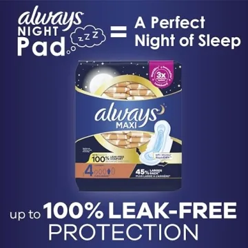 Always Maxi Overnight Pads with Wings for Ultimate Comfort