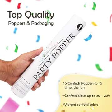 Clover Confetti Cannons 12" | 6 Pack for All Celebrations