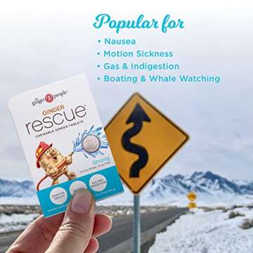 The Ginger People Ginger Rescue Chewable Tablets Drug Free Digestive Health, Chewable Tablets, Stron...