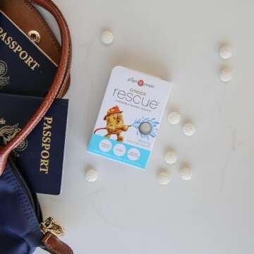 The Ginger People Ginger Rescue Chewable Tablets Drug Free Digestive Health, Chewable Tablets, Strong Ginger Flavor, 0.55 Oz, 240 Tablets, (Pack of 10)