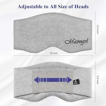 Mavogel Cotton Sleep Mask - Comfortable & Breathable Eye Mask for Sleeping Adjustable Full Eye Cover with Elastic Strap, Sleep Mask Blackout for Travel Yoga Nap, Ultra-Thin Ultra-Light Design, Gray