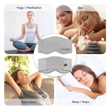 Mavogel Cotton Sleep Mask - Comfortable & Breathable Eye Mask for Sleeping Adjustable Full Eye Cover with Elastic Strap, Sleep Mask Blackout for Travel Yoga Nap, Ultra-Thin Ultra-Light Design, Gray