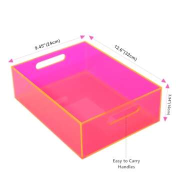 Mutellstory Acrylic Storage Bin Pantry Storage Container with Handles Kitchen Organizer Bin for Cabi...