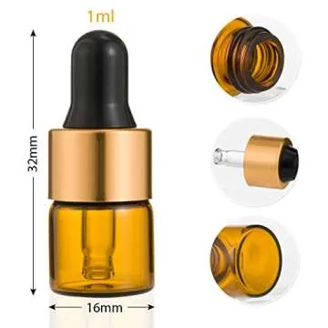 AUCHOIS 50pcs Mini Dropper Bottles for Travel & Samples