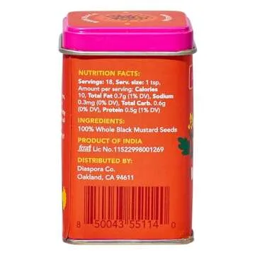 Diaspora Co. Bindu Black Mustard | Single-Origin Whole Black Mustard Seeds | Plump & Piquant | 63g Everyday Tin