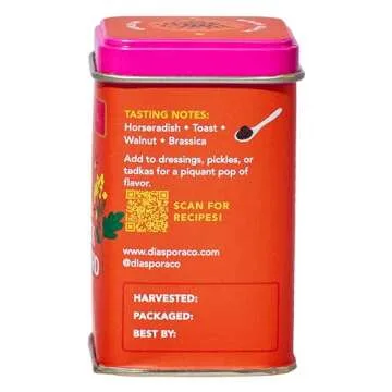 Diaspora Co. Bindu Black Mustard | Single-Origin Whole Black Mustard Seeds | Plump & Piquant | 63g Everyday Tin