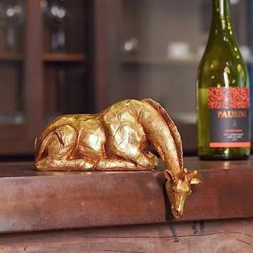 Braxio Living Room Decor Statues Indoor - Resin Abstract Golden Giraffe Sculptures Home Decor for Desktop Shelf Table Desk Bedroom Office Farmhouse Decoration Gifts 8.25 * 5.5 * 3.5 Inch