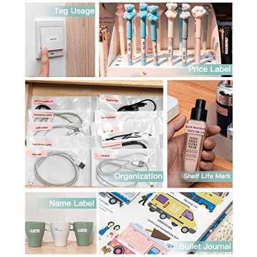 Phomemo D30 Labels, Transparent 0.55" x 1.1" Adhesive Labels