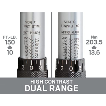 Precision TEKTON 1/2 Inch Drive Torque Wrench for Mechanics