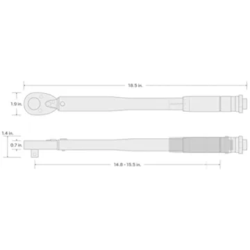 Precision TEKTON 1/2 Inch Drive Torque Wrench for Mechanics