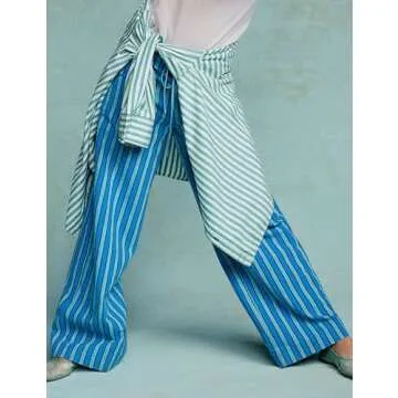 Yimoon Striped Lounge Pants with Pockets Casual Wear